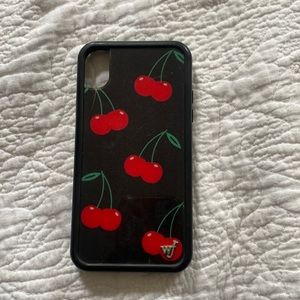 Wildflower IPhone XR Black and red cherry case